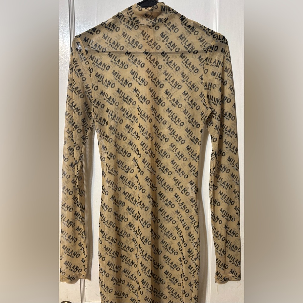 Milano Di Rouge Tan Long Sleeve Dress - Picture 2 of 5